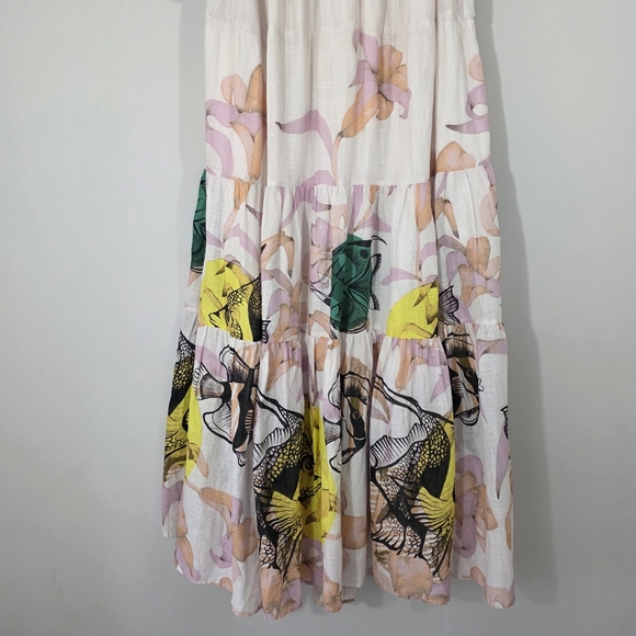 Anthropologie Maeve Pia Binazzi Tiered Off The Shoulder Dress in Novelty Size XL - Picture 6 of 14
